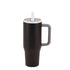 Double Wall Stainless Steel Mug with Handle and Straw-BLACK